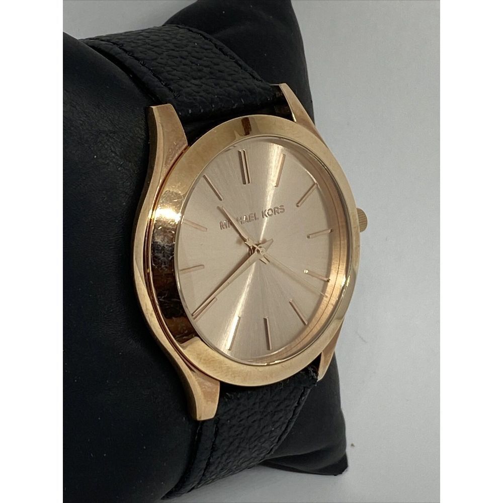 Michael Kors Runway MK3197 Unisex Black Leather Analog Dial Quartz Watch JK427 - Picture 5 of 12